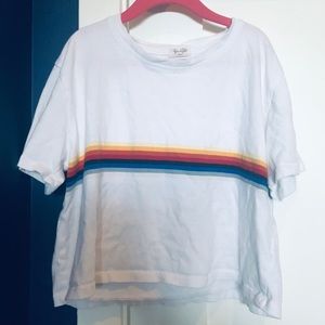 Brandy Melville White Striped Tee